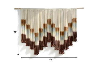Macrame Wall Hanging Large Tie-Dye Geometric Fiber Wall Art Decor 57"W*35"L - color: Multi