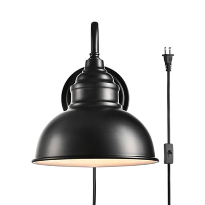 Mini Gooseneck Wall Sconce, 2-Way Mount with Switch, Black - color: Black