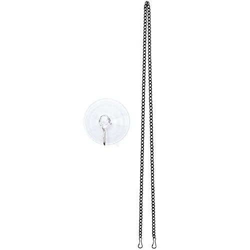 Bieye Chain003 25-Inch Black Hanging Chain with Suction Cup Hook - size: Black 25-inches with Suction Cup