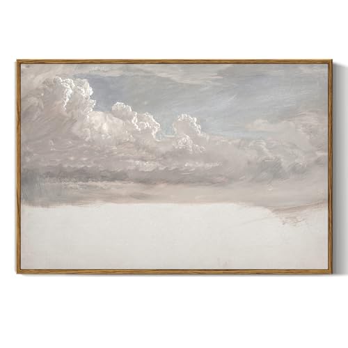 InSimSea Framed Canvas Wall Art Vintage Decor, Home Decor Classical Oil Painting Cloud Study Large Wall Decorations for Living Room, Canvas Pictures Art for Bedroom Bathroom Gallery, 16"x24" - color: Cloud Study, size: 24"L x 16"W