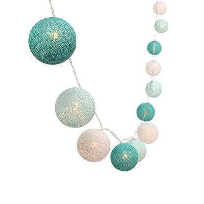 3M/10Ft 30 Blue White Ball LED Battery Operated String Fairy Light - color: Blue White