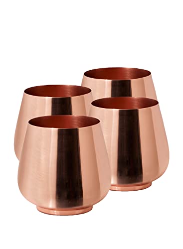 Serene Spaces Living Set of 4 Copper Plated Mini Egg Pot Vase, Decorative Vase, Floral Centerpiece at Weddings, Events, Parties, Home Dining Table, Rose Gold Vases, Measures 3" Tall & 3" Diameter - color: Set of 4, Mini Egg Pot