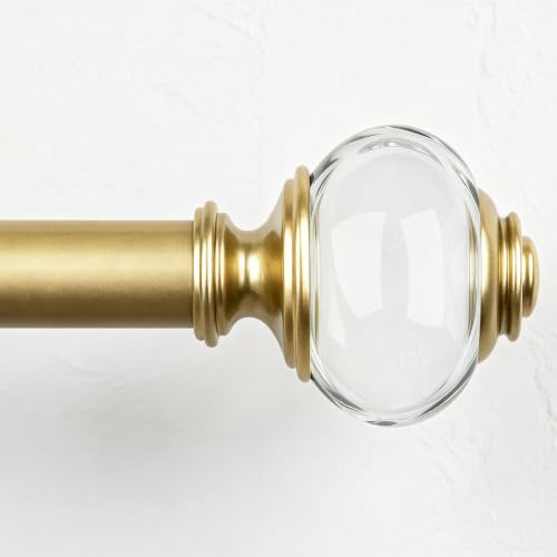USFOOK Gold Curtain Rods, Decorative Drapery Rod for Windows 48 to 84 - color: Gold, size: 48-84"