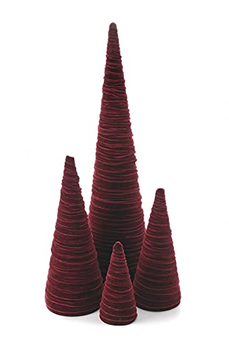 Create Your Own Set of 4 Velvet Trees, Valentine Tree Tabletop, Winter Mantel Decor, Handcrafted Entryway, Wedding Centerpiece Bookshelf (Create Your Own) - color: Create Your Own