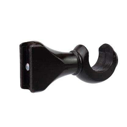 Antrader 2Pcs Finials for Curtain Rods and 2Pcs Wood Curtain Rod Brackets - color: Coffee Color