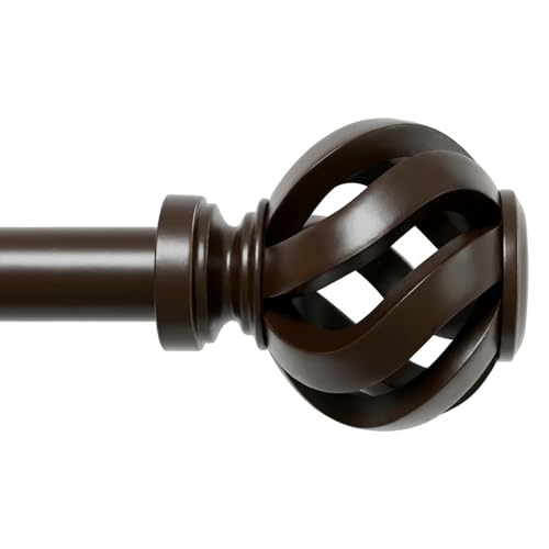 Ycolnaefllr Bronze Twisted Cage Curtain Rod, Heavy Duty Adjustable 28-48" - color: Bronze, size: 16-64"