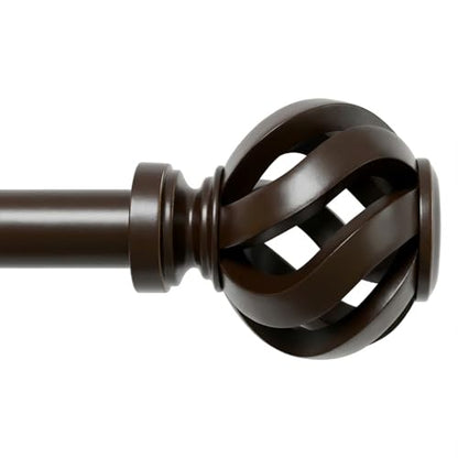 Ycolnaefllr Bronze Twisted Cage Curtain Rod, Heavy Duty Adjustable 66-120" - color: Bronze, size: 16-126"