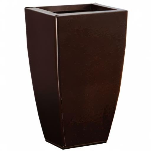 Nearly Natural 13in. Tapered Square Metal Planter - color: Bronze, size: 13"H x 7.5"W x 7.5"D