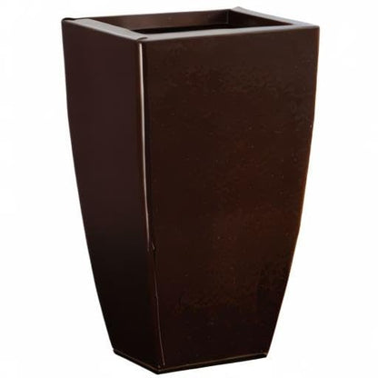 Nearly Natural 13in. Tapered Square Metal Planter - color: Bronze, size: 13"H x 7.5"W x 7.5"D