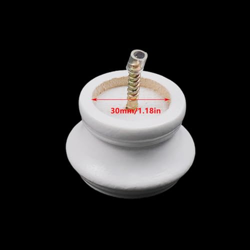 Antrader Wood Curtain Rod Finials,Screw on End Caps,White,2Pcs - color: White