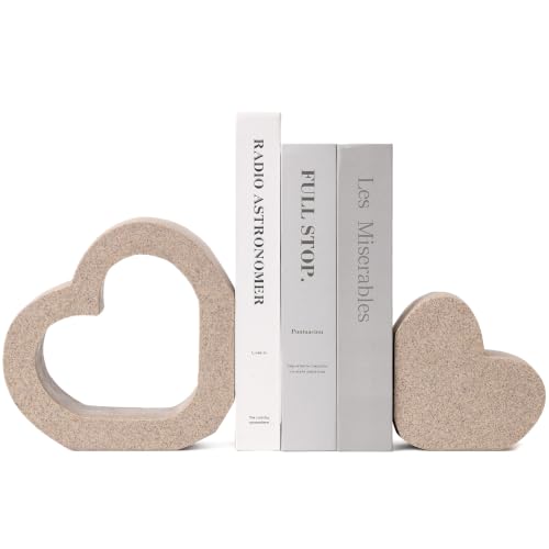 Book Ends for Shelves, Resin Decorative Bookends for Heavy Books - style: 808 (Sandstone )