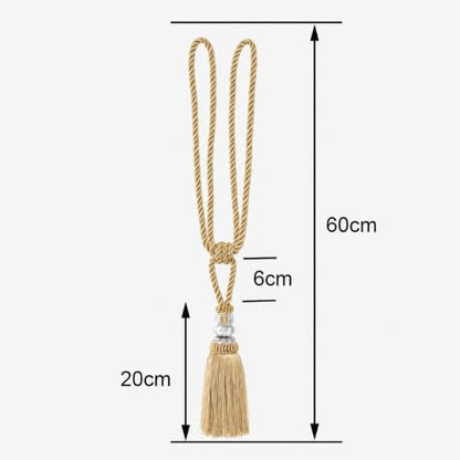 BEL AVENIR 2 Pack Curtain Tiebacks Hand-Woven Holdbacks Tassels Tiebacks - color: Golden, size: 2 Pack