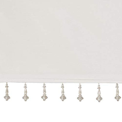 Madison Park Faux Silk Valances for Windows with Beads, 50x26 White - color: White, size: 50"W x 26"L (Pack of 1), style: Valance
