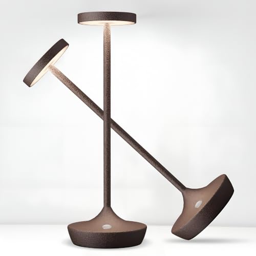 2 Pack Cordless Table Lamps, Rechargeable 6000mAh, 72H Runtime, Waterproof - color: Rust