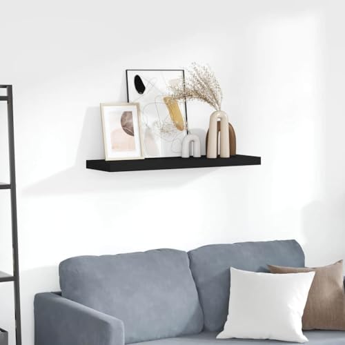 31.5 x 9.3 x 1.5 in Floating Shelves for Wall Black Matte MDF Honeycomb Wall Shelf Easy Mount Display Organizer for Living Room Bedroom Office - color: Black, size: 31.5 x 9.3 x 1.5 in