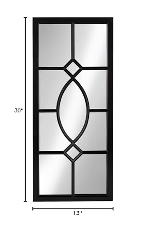 Kate and Laurel Cassat Modern Casual Window Wall Accent Mirror, Black