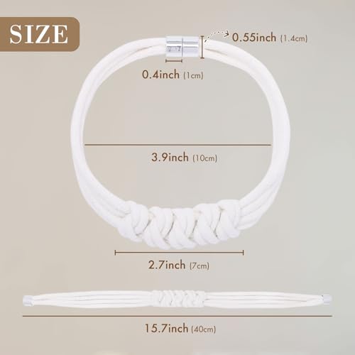 NICEEC 2 Pack Natural Cotton Rope Curtain Tiebacks Elegant Boho Style Magnetic Drape Tie Backs Soft Hand-Woven Rope Curtain Holdbacks for Home & Office Drapery (Cotton knot-04) - color: Cotton Knot-04, size: 2 Pack