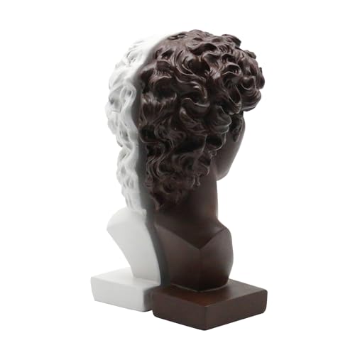 Lukitas David Bookends Heavy Duty, Half-and-Half Book Ends, BN/WH 9.5'' - color: David - Bn&wh