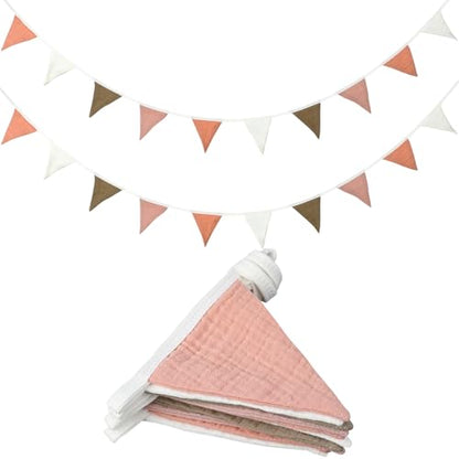 Oudain 2 Pcs Pennant Banner Flags Nursery Garland Triangle, Pastel Color - color: Pastel Color