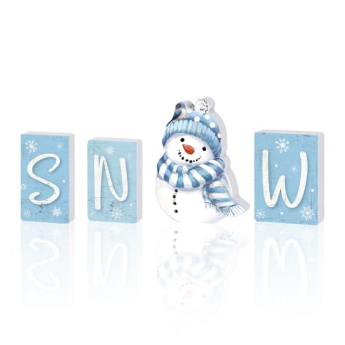 Smile Christmas Snow Winter Wooden Tabletop Decor - style: Letter Snow