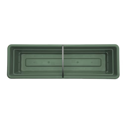 Bloem Dura Cotta 18" Plastic Window Box Planter with Saucer, Basil, 3-Pack - color: Basil, size: 18" (Pack of 3)