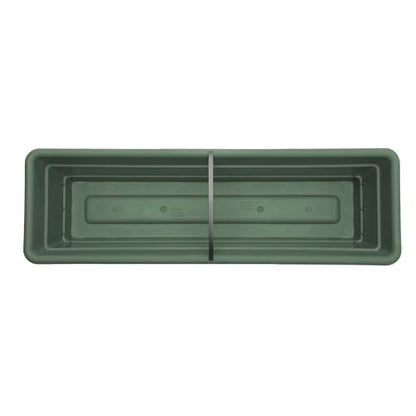 Bloem Dura Cotta 18" Plastic Window Box Planter with Saucer, Basil, 3-Pack - color: Basil, size: 18" (Pack of 3)