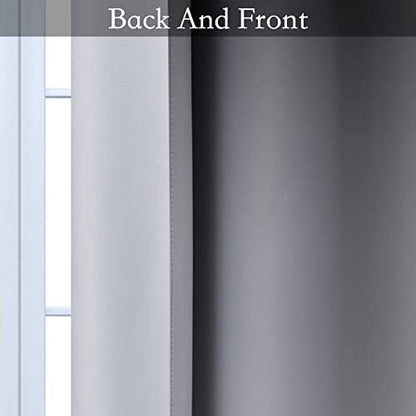 SimpleHome Black to Grey White Ombre Room Darkening Curtains 63 Inch - color: Black to Grayish White, size: 42"W x 63"L (Pack of 2)