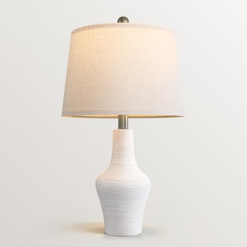 23" Farmhouse Ceramic Table Lamp Modern Bedside Lamps Off-White - color: 23.25" Single - Off-White