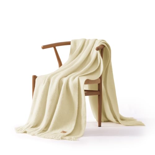 UGG Margot Knit Throw Blanket, Lightweight Decor, 50" x 70", Yellow (Chick) - color: Yellow