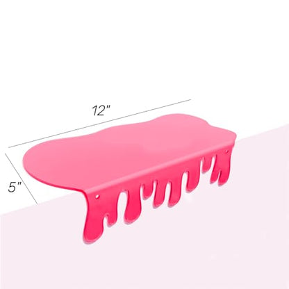 SetGame 2-Pack Small Acrylic Shelves, 12 Inch Floating Shelves, Pink - color: Pink, size: 12 Inch