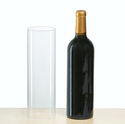 CYS EXCEL 2 PCS (H:10" D:4") Open Ended Glass Hurricane Candleholder Tube Shade | Open Flame Candle Chimney Tube Cover | Bottomless Cylinder - size: 4" wide x 9.5" tall