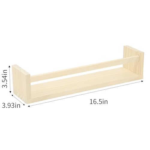 Fixwal Floating Nursery Book Shelves for Wall, 16.5 Inches, Set of 3 - color: Natural, size: 16.5inches