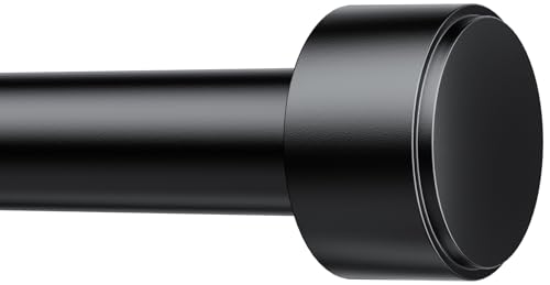 Curtain Rods for Windows 32-60 Inch, 1 Inch Adjustable Black Curtain Rod Set with Brackets, Easy Install - color: Black, size: 32"-60"/1 Pack