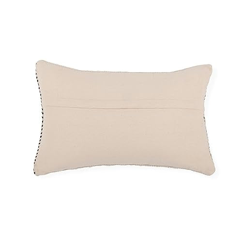 · REDEARTH · Boho Textured Handwoven Throw Pillow Cases, Diamond Medley - color: Diamond Medley Black, size: 20" x 12" (Pack of 2)