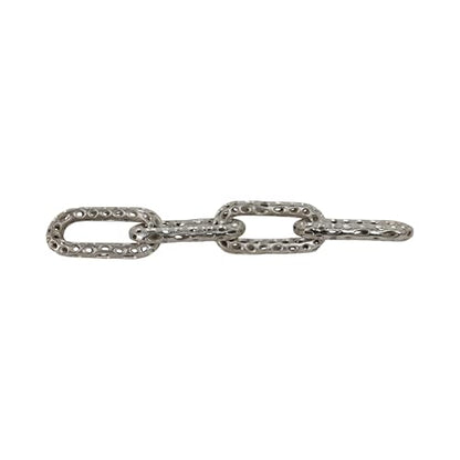 25x4 Pierced Metal 4-Chain Link Object, Silver - color: Silver