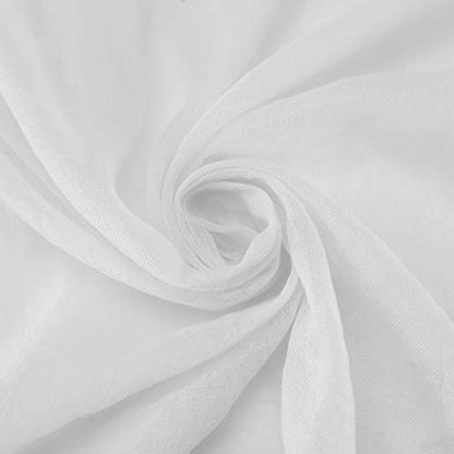 No. 918 Genevieve 2-Pack Linen Weave Sheer Semi-Sheer Rod Pocket Curtain Panel Pair, White, 50" W x 120" L (2 Panels) - color: White, size: 50"W x 120"L (Pack of 2)