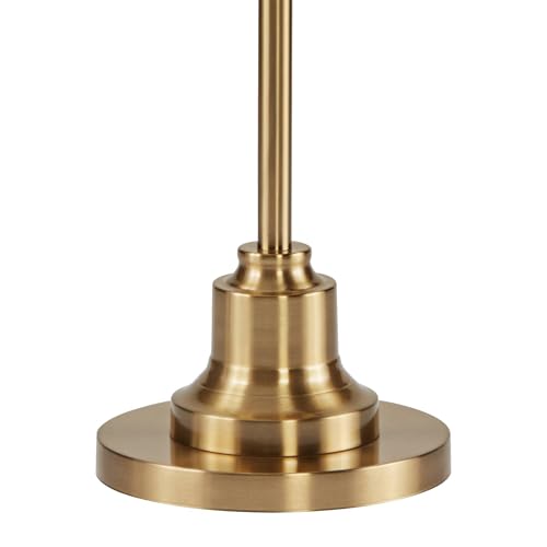 Dyna 58" Tall Antique Brass White Pleated Shade Floor Lamp