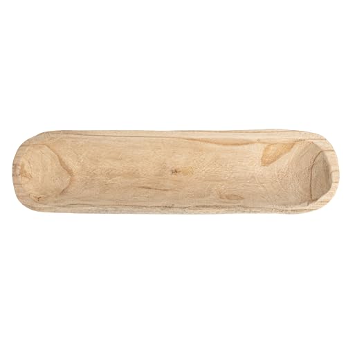 Creative Co-Op Paulownia Wood Oval Bowl | Brown | 22.75" L x 6" W x 3.25" H | (Pack of 4) - color: Natural Wood, size: 22.75" L (Pack of 4)