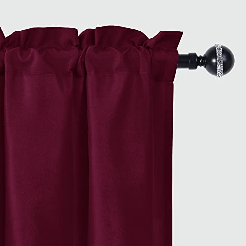 JIUZHEN Burgundy Valance Curtains for Window 1 Panel, 52 x 18 Inches - color: Burgundy, size: 52"W x 18"L (Pack of 1)