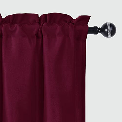 JIUZHEN Burgundy Valance Curtains for Window 1 Panel, 42 x 18 Inches - color: Burgundy, size: 42"W x 18"L (Pack of 1)