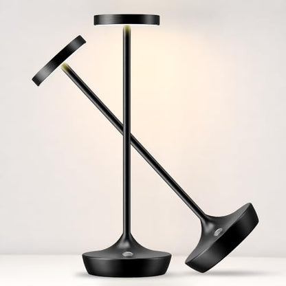 2 Pack Cordless Table Lamps, Rechargeable 6000mAh, 72H Runtime, Waterproof - color: 2 Black