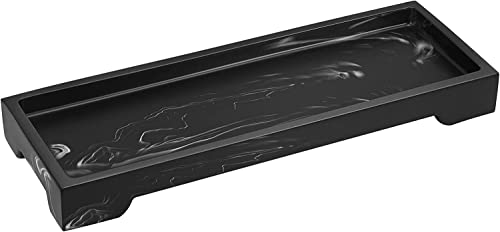 Luxspire Marble Tray for Soap Dispenser Perfume Jewelry, S, Ink Black - color: A - Ink, style: Small