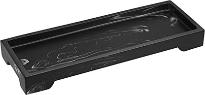 Luxspire Marble Tray for Soap Dispenser Perfume Jewelry, S, Ink Black - color: A - Ink, style: Small