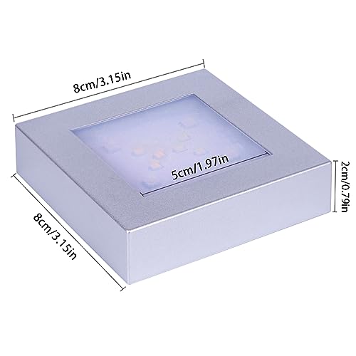 LED Multimodal Multicolor Light Stand Base Silver - Square Display Base for 3D Crystal Glass Art - LED Light Base and Crystal Display Stand - USB/Battery Powered Crystal Stand - color: C-multi-mode Silver Base