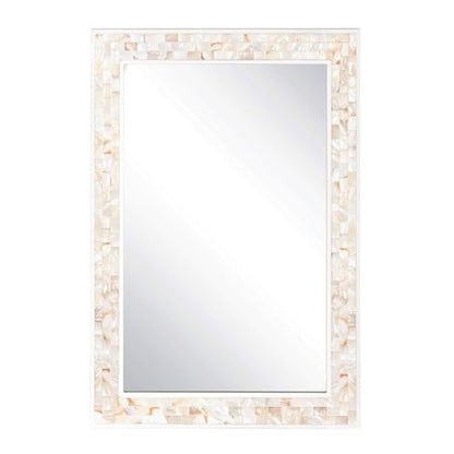 30x40 Inch Large Bathroom Mirror with White Wood Frame - size: 40"L x 30"W