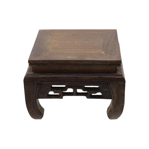 Wooden Display Stand Base Wood Carved Craft Pedestal, 4.72" x 4.72" - size: Square, 4.72" x 4.72"
