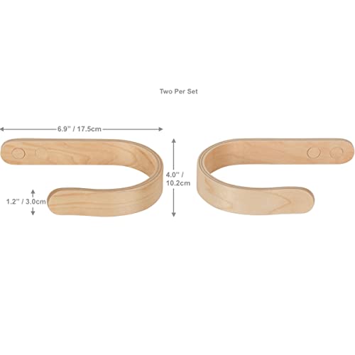 2 x Waveply Wood Curtain Holdbacks Plywood Drapery U Shaped Hook Tiebacks for Wall (Birch) - color: Maple