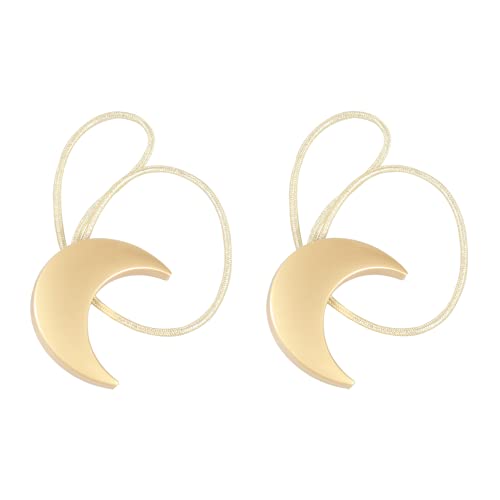 Magnetic Curtain Tiebacks Alloy Moon Curtain Holdbacks Silver/Gold Curtain Tie Backs Curtain Clips Ropes -Set of 2 - color: Gold