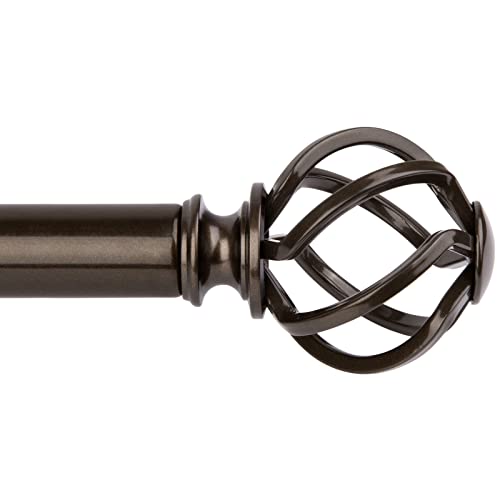 KAMANINA 1 Inch Bronze Curtain Rod 36 to 72 Inch, Long Single Drapery Rods - color: Bronze, size: 36-72"