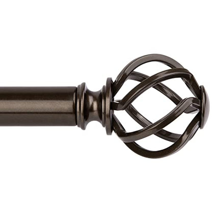 KAMANINA 1 Inch Bronze Curtain Rod 36 to 72 Inch, Long Single Drapery Rods - color: Bronze, size: 36-72"